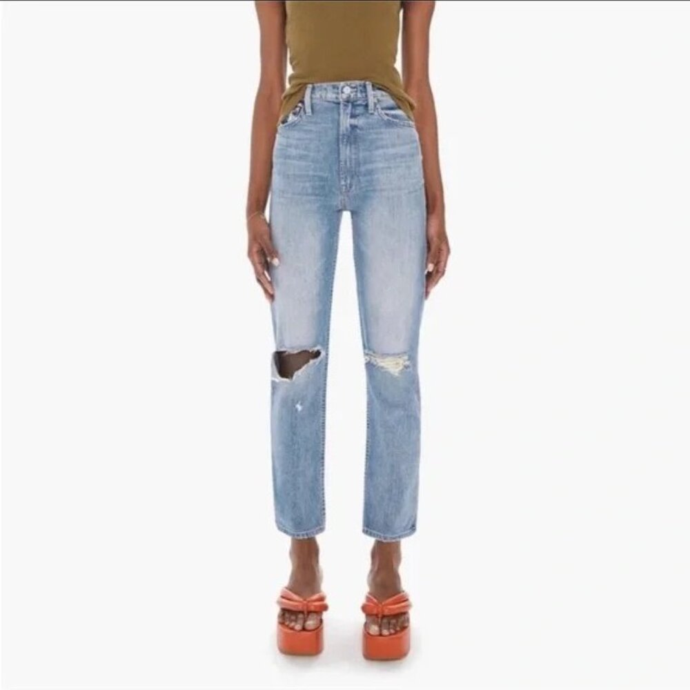 Mother Denim size 28 High Waisted Rider Flood In Wild And Wicked Jeans